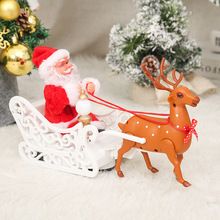 Electric Santa Reindeer Sleigh – Musical Christmas Decoration - Image 2