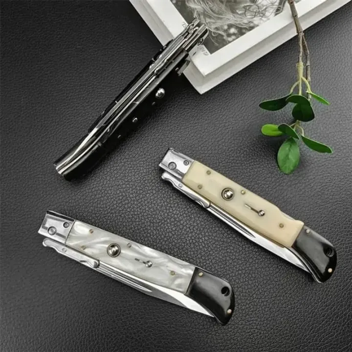 440C Stainless Steel Outdoor Folding Knife 41-Inch with Durable Shell Resin Hand - Image 8