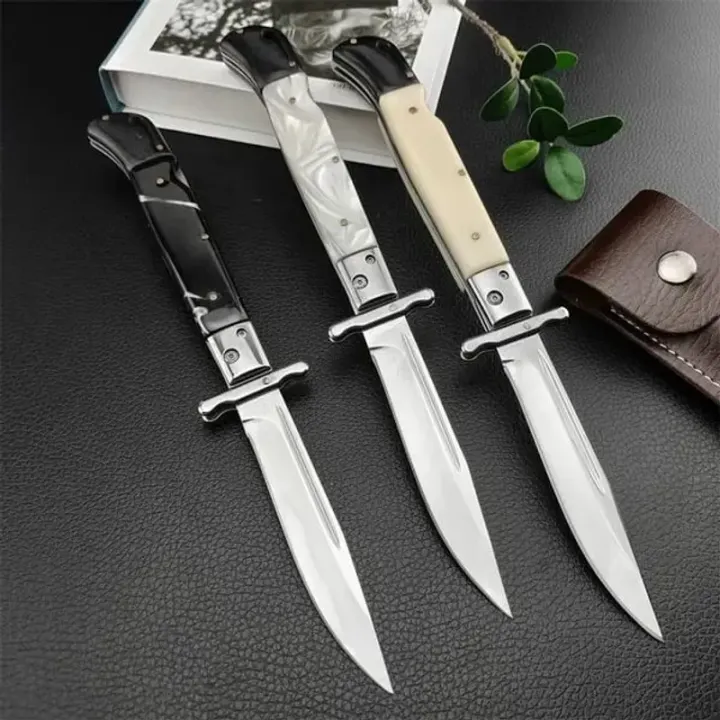 440C Stainless Steel Outdoor Folding Knife 41-Inch with Durable Shell Resin Hand - Image 6